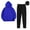 Blue, variant on Brondbend Sweat Pants and Sweatshirt Set Women Pull over Hoodie for Womens Long Sleeved Pocket Pullover Solid Stretchy Waist Jogger Outfits Comfortable Loose Tracksuits Mountaineering Fall Sets