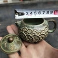 thumbnail image 3 of Copper Collection Antique Pure Copper Relief Copper Coin Teapot Wine Pot Green, 3 of 6