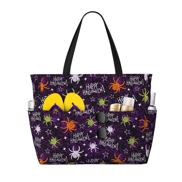 Easygdp Halloween Bolsa de Viaje de Playa de Gran Capacidad, Bolsa Tote Perfecta para la Playa, Escapadas de Fin de Semana y Viajes