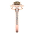 thumbnail image 3 of Clara Pucci 14K Rose Gold Solid Gold Champagne Solitaire with Accents Anniversary Ring for Women - 1.335 cttw Round Cut, 3 of 8