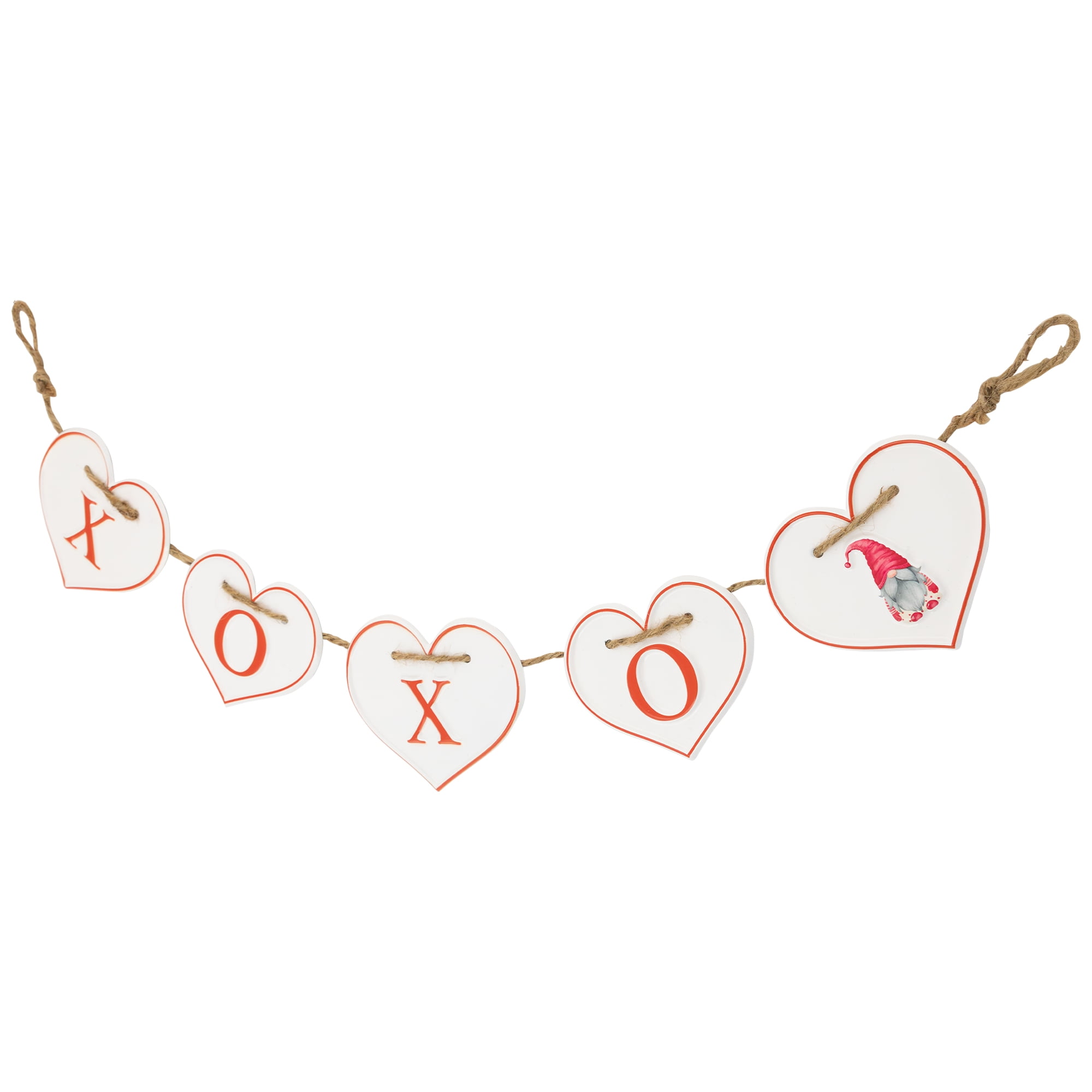 Northlight Hearts "XOXO" Valentine's Day Metal Banner - 32" - White and Red