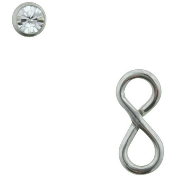 Hot Silver Infinity Nose Stud Trio for Women - 22G Stainless Steel
