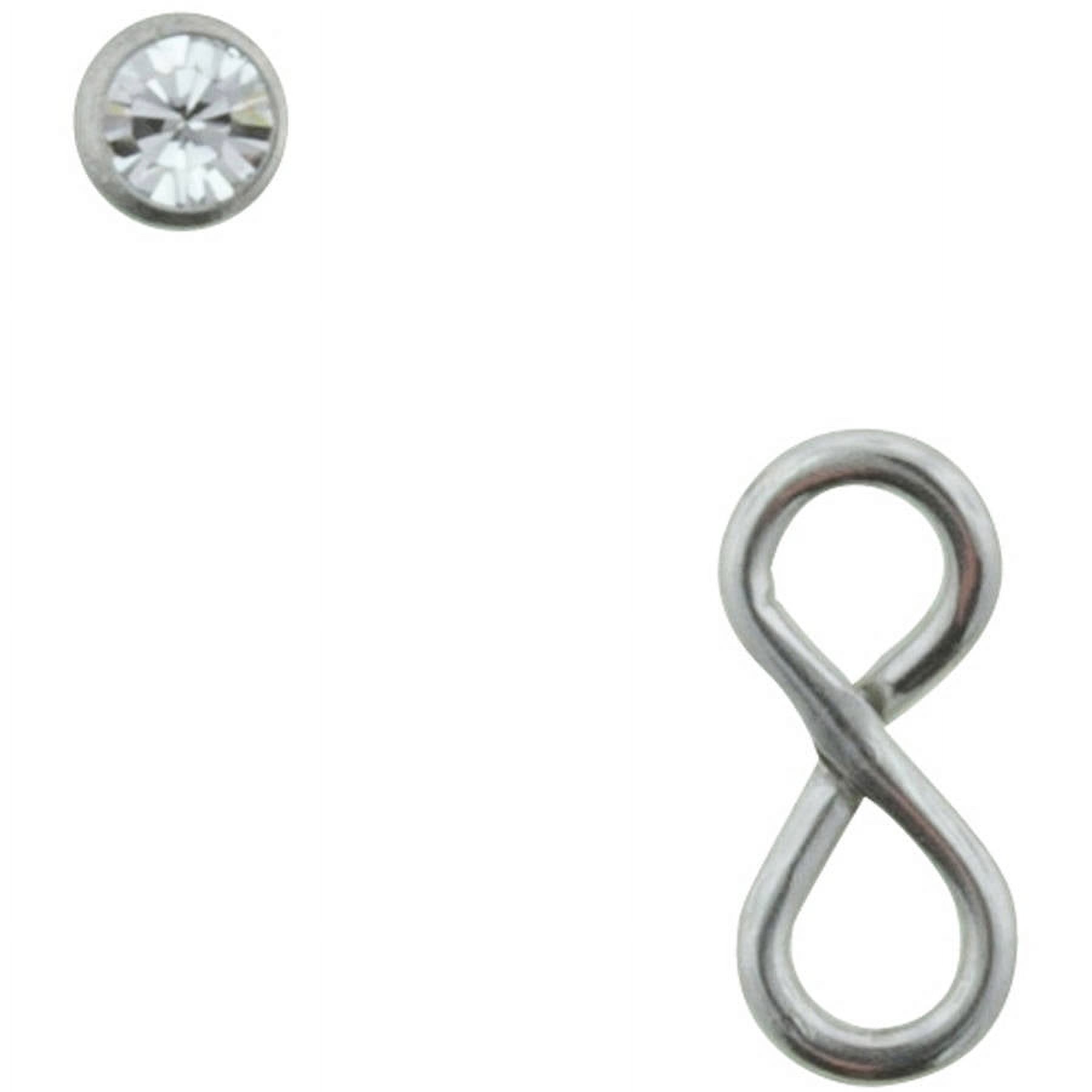Hot Silver Infinity Trio 22G Stainless Steel Nose Studs for Women
