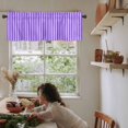 thumbnail image 5 of Blue Purple Valances for Windows Farmhouse Kitchen Curtains Valances Rod Pocket Valance Curtains for Kitchen Windows Geometric Vertical Striped Solid Rainbow Window Valances for Bathroom 42"x18", 5 of 6