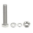thumbnail image 3 of Uxcell M10 x 55mm 304 Stainless Steel Hex Head Screws Bolts, Nuts, Flat & Lock Washers Kits 4 Sets, 3 of 5