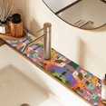 thumbnail image 2 of Yayeee Faucet Mat for Kitchen Sink 30" Diatomite Long Splash Guard Pad, Purple Cityscape Painting, 2 of 7