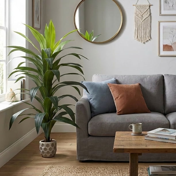 Planta artificial decorativa moderna con maceta Dracaena Palo de Brasil grande de 150cm de alto Artego