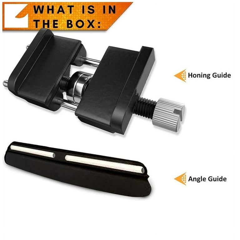 Honing Guide and Angle Tool Set - Chisel Sharpening Jig & Knife Sharpener Angle Tool Kit for Knives and Wood Chisels, Black