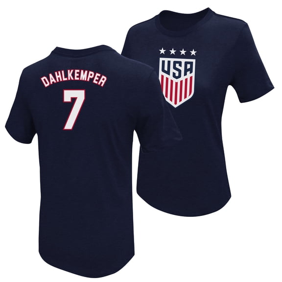 Icon Sports Women's Abby Dahlkemper Blue USWNT Player Name & Number T-Shirt