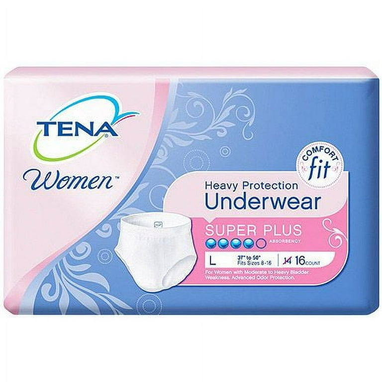 TENA Women Protective Underwear ''Large, 37 - 50 , 96 Count (6