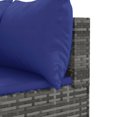 thumbnail image 3 of vidaXL 9 Piece Garden Sofa Set with Cushions Grey Poly Rattan, 3 of 5