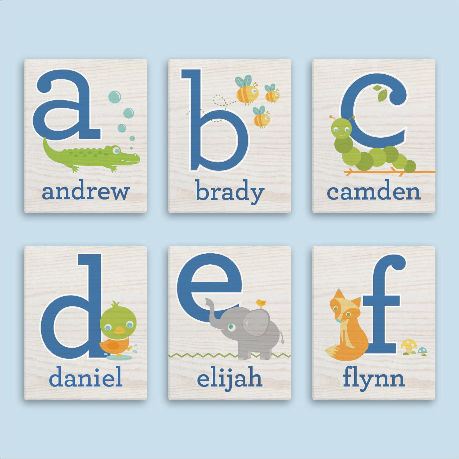 Girl's or Boy's Alphabet Personalized 11" x 14" or 16" x 20" Canvas