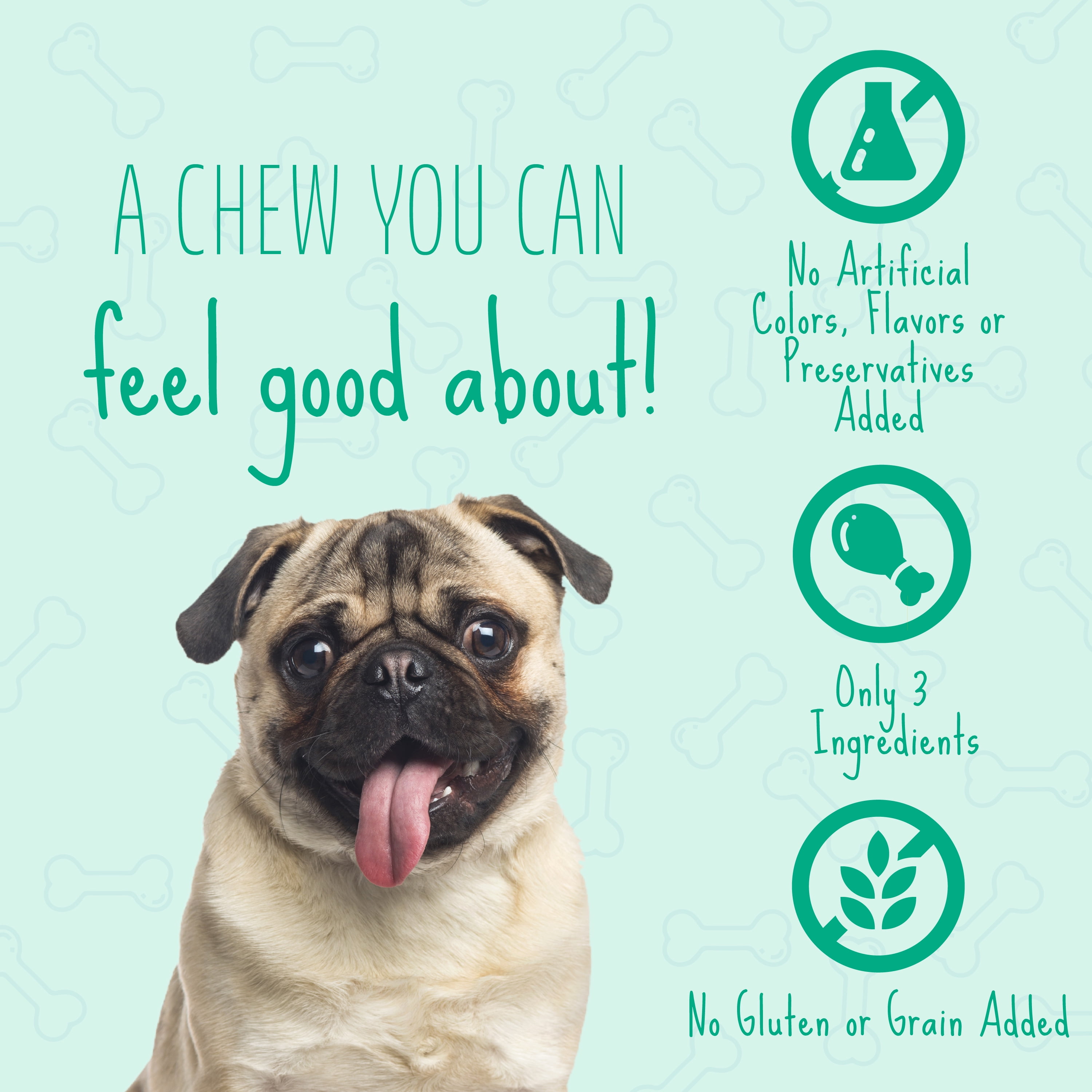 Better Belly Dental Easily Digestible Dog Chews, 10 Count Small Rolls, Fresh Breath Treats