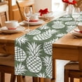 thumbnail image 6 of Table Runner 72 Inches Long, Dark Green White Pineapple Decorative Table Runner for Party Wedding Home Decor, Tropical Summer Botanical Fruits Dresser Scarves for Kitchen Tables Decor 14x72 Inch, 6 of 9