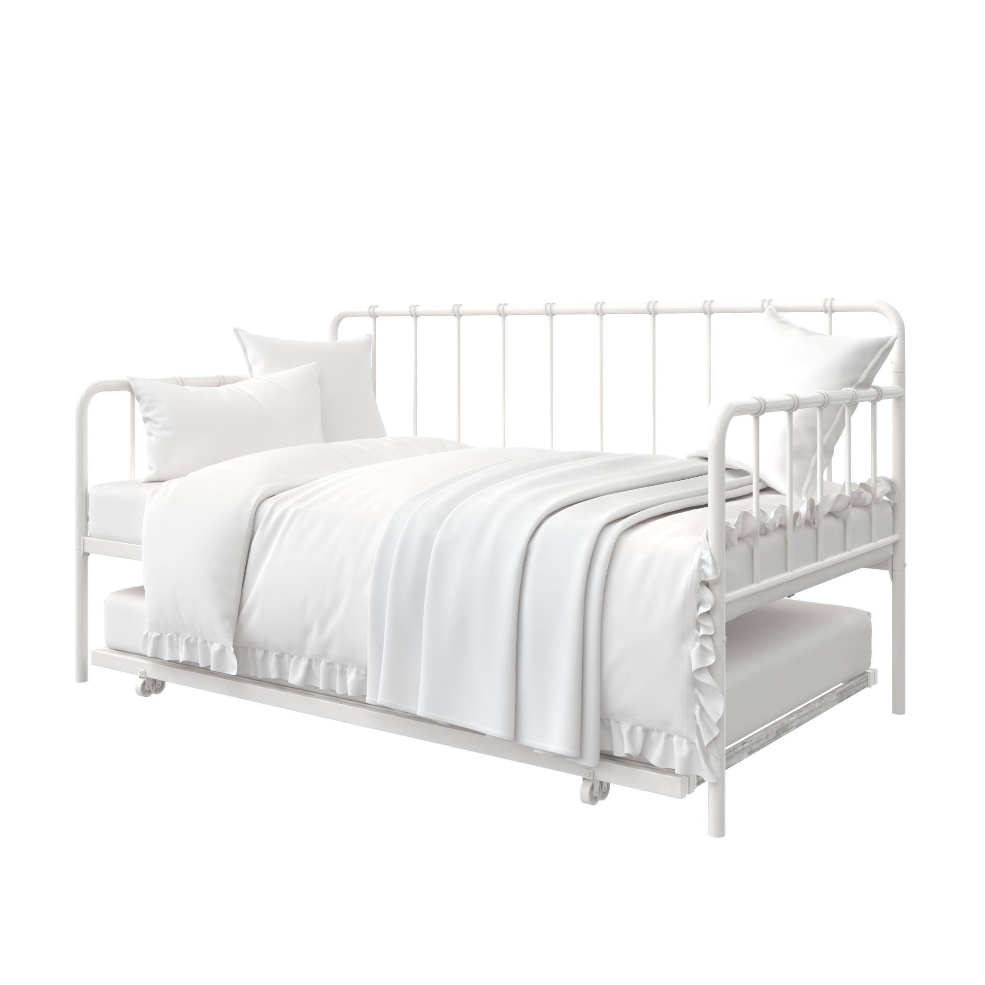 DHP Aaron Metal Twin Daybed and Twin Trundle Set, White - image 4 of 14