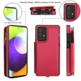 thumbnail image 5 of Crossbody Wallet Phone Case For Samsung Galaxy A53 5G with Card Holder,Kickstand,Zipper Card Slot Protector Shockproof PU Leather Purse Cover with Removable Cross Body Strap&Wrist Strap,Red, 5 of 8