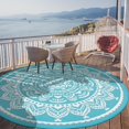 thumbnail image 2 of Outdoor Rug ;x; Reversible Boho Plastic Straw Patio Deck Camping Rugs Indoor Outdoor Portable RV Mat Carpet for Outside Porch Balcony Backyard Beach Pool, 2 of 8