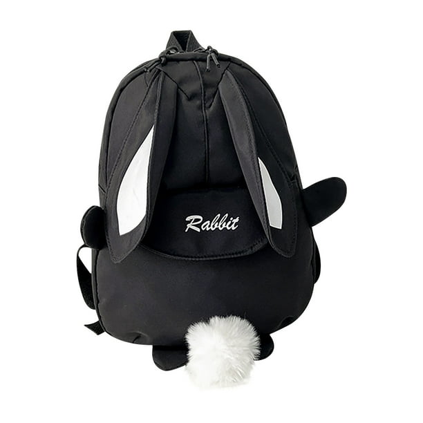 Mochila infantil de conejito | Mochila escolar pequeña de color liso para niños y niñas | Mochila preescolar ligera de poliéster (30 x 24 x 9 cm)