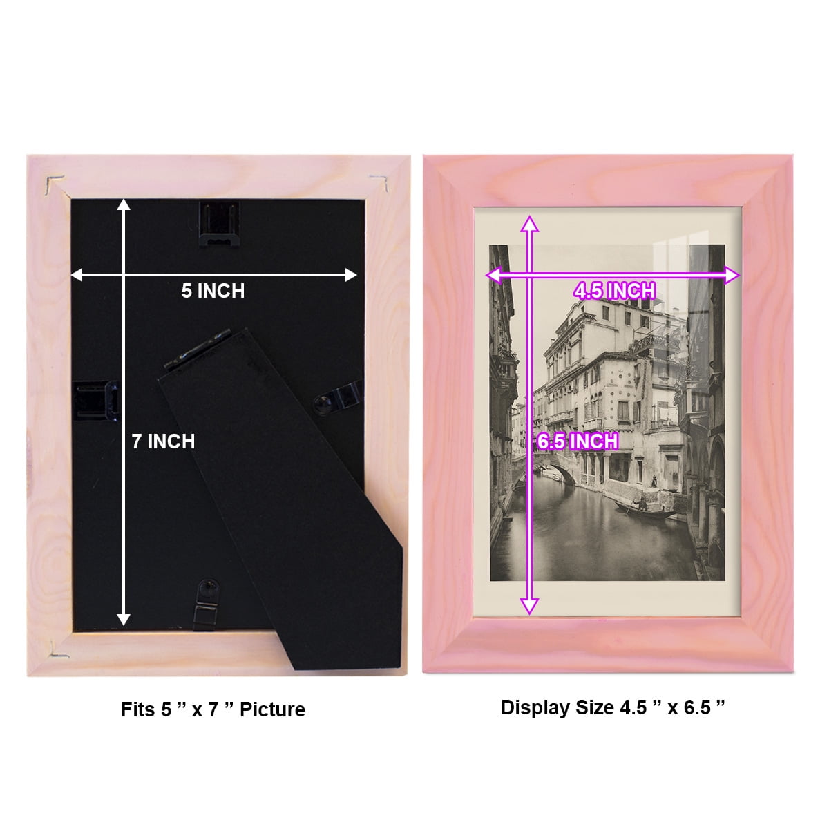 Vintage Views of Venice VI - Framed Print w/glass - Sunset Pink