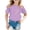 Purple, variant on Toddler Kids Girls T Shirts Short Sleeve Breast Cancer Awareness Month Printed Tee Shirts Casual Crewneck Casual Loose Tops 5-6 Years