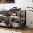 thumbnail image 5 of VECELO TV Stand with Charging Station for TVs up to 65 Inches, 3-Tier Media TV Entertainment Center with Storage Shelf, Industrial TV Console Table for Living Room, Bedroom, Gray, 5 of 8