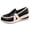 Black, variant on Women's Platform Wedge Loafers Round Toe Slip on Low Top Business Work Office Dress Shoes Daily Non Slip Height Increase Casual Footwear White Size 7