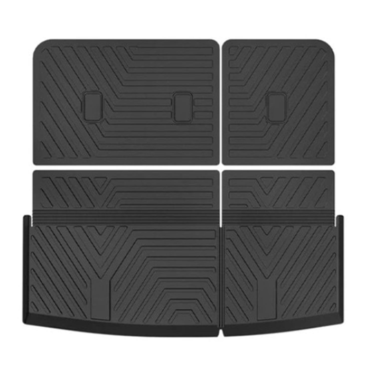 BaiCH Car Floor Mats for Ford Expedition MAX 7 Seats 2018-2025 All Weather TPE Rubber Floor Liners Protection Black
