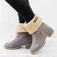 thumbnail image 2 of Women's Winter Wool-Lined Ankle Mid-Calf Boots, Suede Upper Non-Slip Warm Snow Boots, 2 of 5