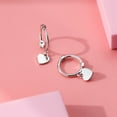 thumbnail image 4 of Love Heart Dangle Small Hoop Earrings S925 Sterling Silver for Women, 4 of 5