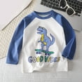 thumbnail image 2 of Wxirdiow Boys Long Sleeve Shirts Toddler Boys Sweatshirts Long Sleeve Pullover Crewneck Shirts Cartoon Tee Sport Tops for Kids Light Blue Size,6-12 Months, 2 of 3