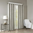 thumbnail image 2 of Total Blackout Curtain for Bedroom Living Room, Knitted Jacquard Damask Window Curtain Panel with Gunmetal Grommet, Fits Up to a 1.25'' Diameter Rod, 95.00''x50.00''x0.13'', Silver, 2 of 9