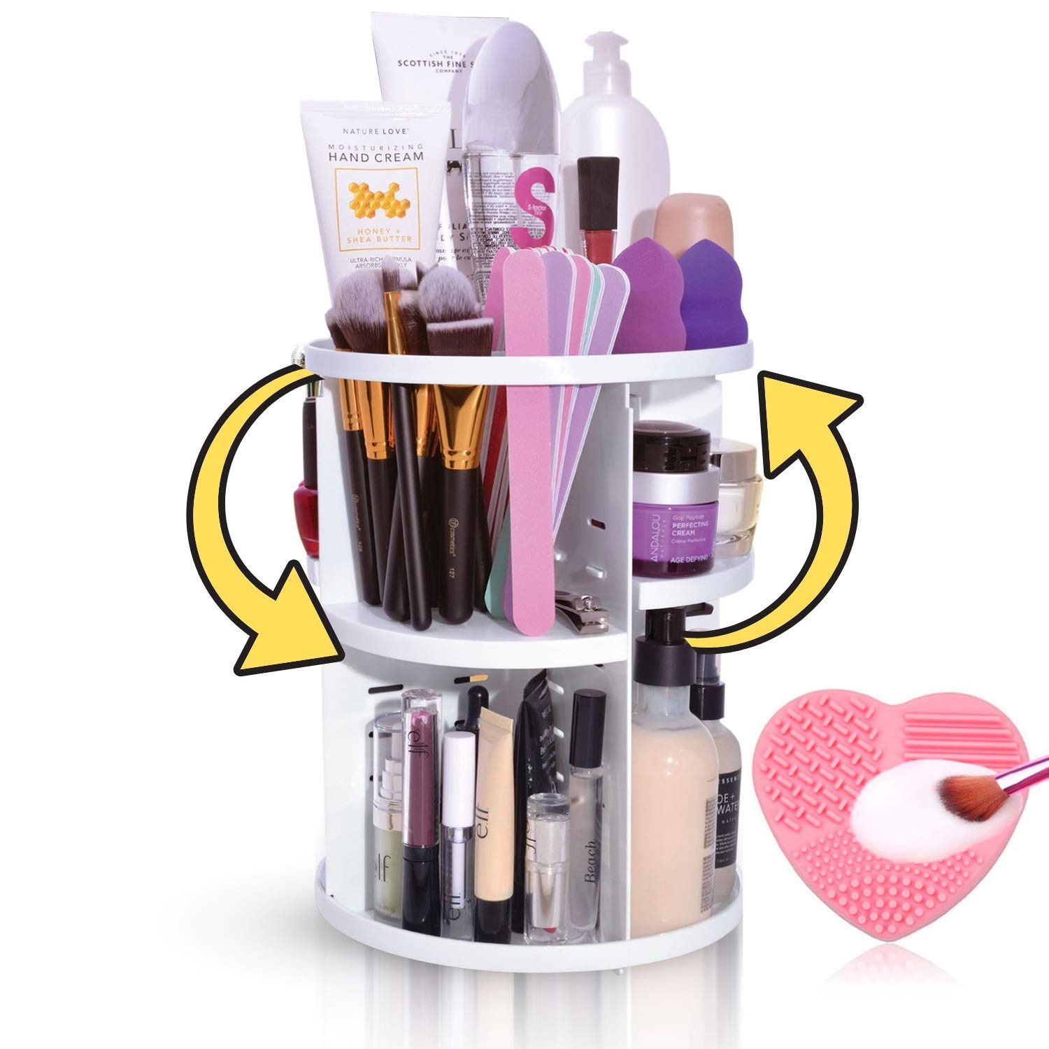 360 Rotating Makeup Organizer Cosmetic Storage Multifunction Spinning 