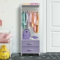 thumbnail image 3 of Sivan Home Décor Clothing Rack with Drawers - Standalone Garment Rack to Hang Shirts, Dresses, & Jackets - Tall Closet Storage Organizer (Purple), 3 of 5