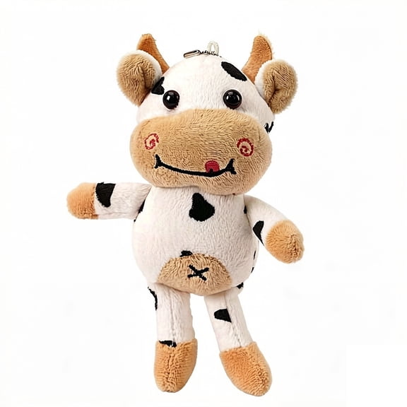 1-Piece Adorable Cow Plush Keychain Creative Accessory for Handbags, Tote Bags, and Backpacks