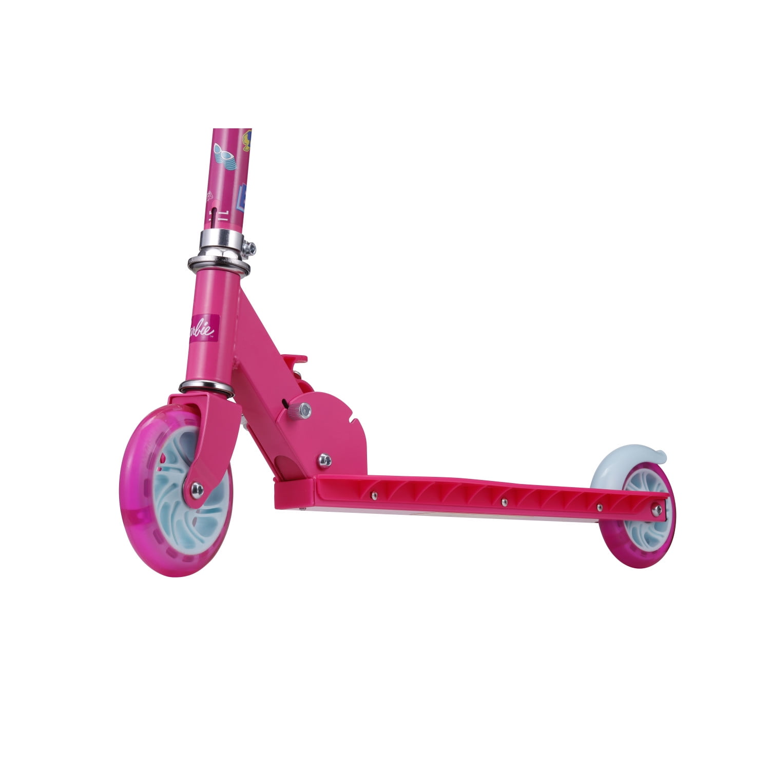 2 Wheel Barbie Kick Scooter with Light up Wheels Foldable Scooter for Kids Pink Walmart