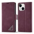 thumbnail image 3 of Dteck Flip Folio Case for iPhone 14 2022 Release, PU Leather Case with Magnetic Suction & Wallet [Card Slots Cash Pocket] Kickstand Anti-drop Full-protective Simple Style Case for Businessmen, Winered, 3 of 8