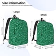 thumbnail image 4 of Daiia Green Glitter Vintage Canvas Backpack for Men and Women ,Hiking Backpack,Travel Laptop Bag for School,Large Capacity Backpack-Small, 4 of 8
