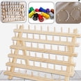thumbnail image 2 of HIABIO Foldable Wooden Thread Holder 30/80/120 Spools Sewing Embroidery Thread Rack Organizer Wall Hanging Cones Stand Shelf Needlework Tool, 2 of 12