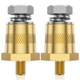 thumbnail image 3 of 1 Pair Battery Pole Adapter Brass Battery Terminal Connector M6 Thread Installation Battery Tone Post Adapter Kit with Screws Washers Elastic Pads for Car Automobile, 3 of 11