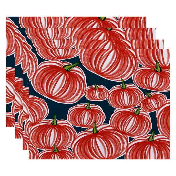 E by Design Flipping for Fall Pumpkins-A-Plenty Placemat - Set of 4
