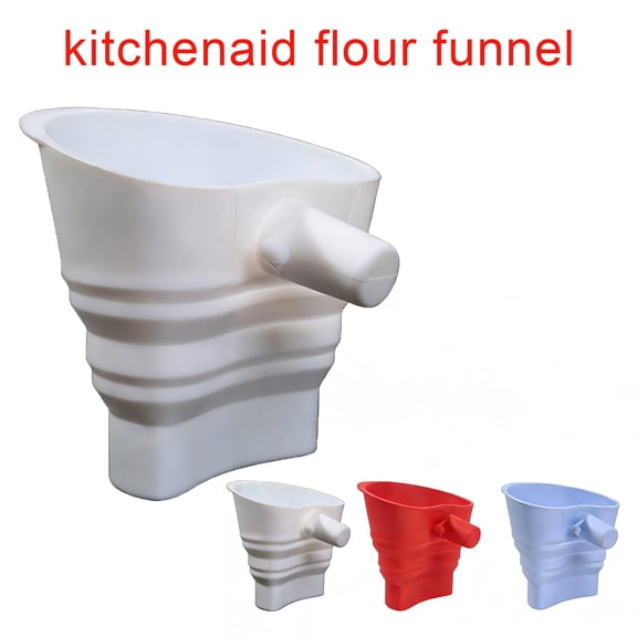 Flour Funnel for Kitchenaid Stand Mixer,Silicone Funnel Attachment for Precise Flour Transfer,Non-Stick,Foldable,Dishwasher Safe, for Seamless Baking and Cooking Experiences