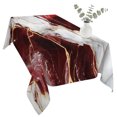 thumbnail image 2 of Marble Red Table Cloth Waterproof Tablecloths, Modern Abstract Gold White Brick Stone Motif Tablecloth Dining Table Cover for Kitchen Party Tabletop Outdoor, Rectangle Tablecloth 54x108 Inch, 2 of 9