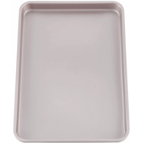 CHEFMADE 15-Inch Baking Sheet Pan, Non-Stick Carbon Steel Rimmed Cookie Sheet Pan for Oven Roasting Meat Bread Jelly Roll Battenberg Pizzas Pastries 10.6" x 15.6" x 1" (Champagne Gold)