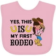 thumbnail image 3 of Inktastic Yes, This is My First Rodeo- Cowgirl in Hat and Boots Girls Baby Bib, 3 of 4