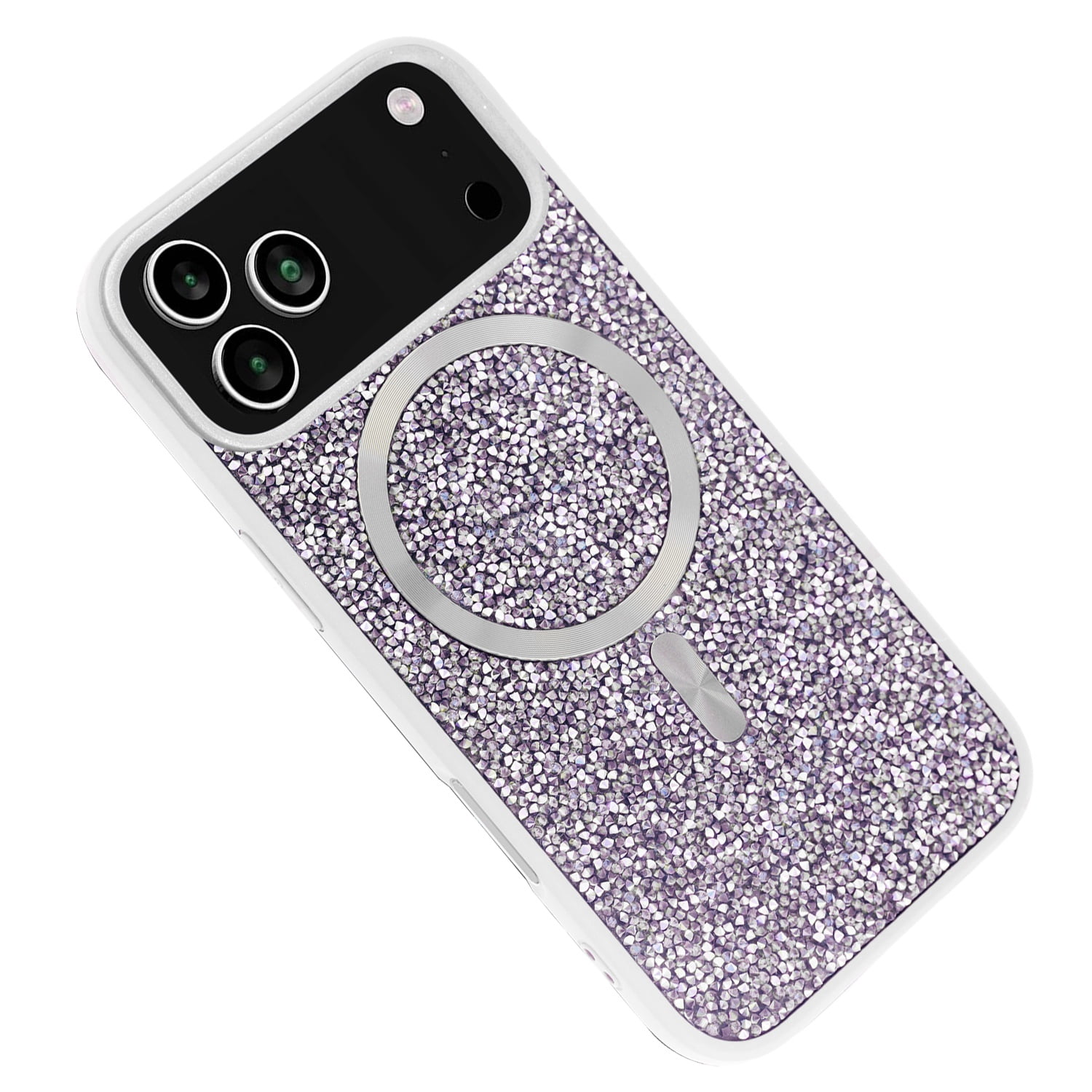 Sparkling Bling Case with Wireless Charging Compatibility for iPhone 17 Pro Max - White