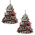 thumbnail image 2 of Book Christmas Tree Ornament Creative Christmas Book Car Decoration Christmas Tree Decoration Holiday Home Decoration/ Christmas Creative Acrylic Decorative Pendant 2Pcs, 2 of 7