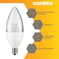thumbnail image 3 of Sunlite LED B11 Clear Torpedo Tip Chandelier Light Bulb, 4.5 Watts (40W Equivalent), Candelabra E12 Base, Dimmable, 4000K Cool White, 6 Pack, 3 of 6