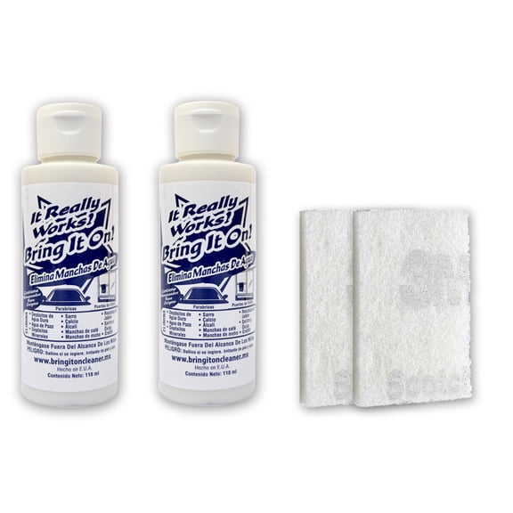 Limpiador Bring It On Quita Gotas 118ml 2 Piezas PARA Vidrio Cromo Azulejo Aluminio Acero
