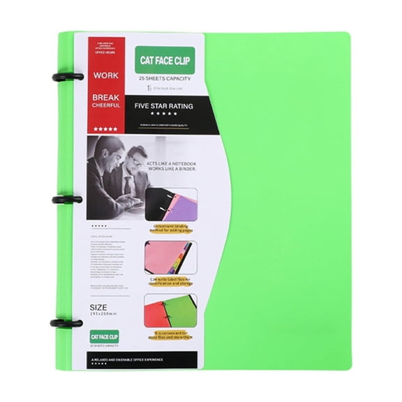 3 Ring A4 Loose Leaf Binder with Rainbow Tab Dividers, Hard Cover Document Organizer Multi Color Index Page Folder for Office School Paper Classification