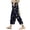 C-Dark Blue448, variant on Women Linen Capri Pants Leopard Printed Summer Lightweight Loose Fit Casual Drawstring Beach Pants Soft Trousers